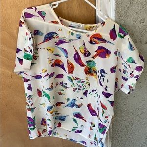 Bird Print Blouse